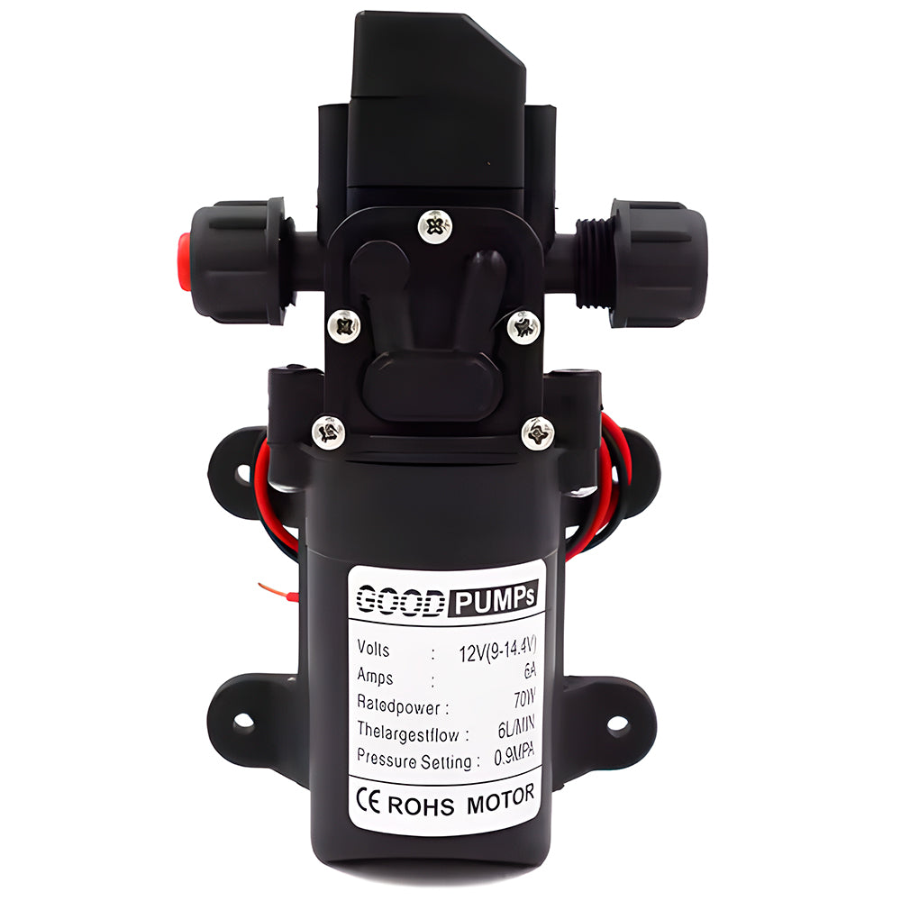Mini Bomba de Água Sub-Mergivel, 130PSI, 6L/Min, 72W, DC 12V - Preto